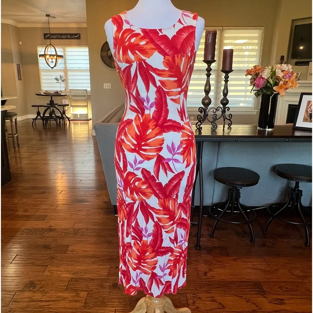 Vintage 90s R&K Originals Women’s 10 Floral Maxi Dress Gauze Stretch Fits 6 8 S - Picture 1 of 14